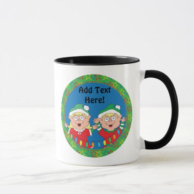 Caneca Natal 11 oz. Personalizar "Elves" (Direita)