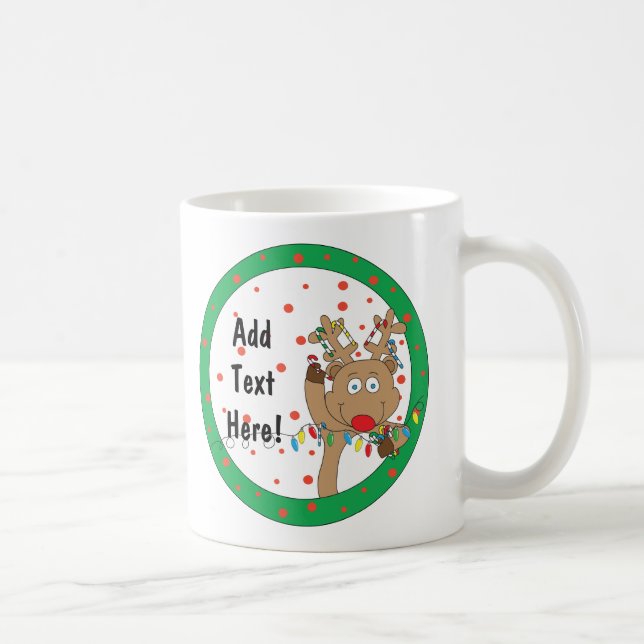 Caneca Natal 11 oz. Reindeer Personalize (Direita)