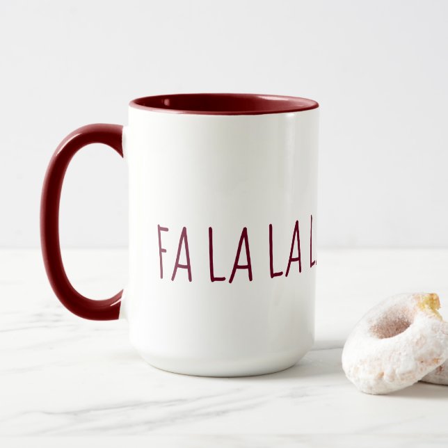 Caneca Natal Adorável FA LA LA LA (Com Donut)