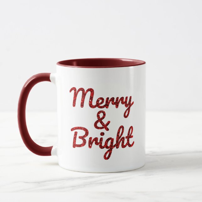 Caneca Natal Alegre e Brilhante (Esquerda)