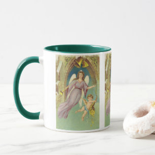 Caneca Natal Antigo, Anjo Vitoriano com Querubim