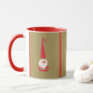Caneca Natal Antigo, Gnome do Papai Noel Fofo em Dourado