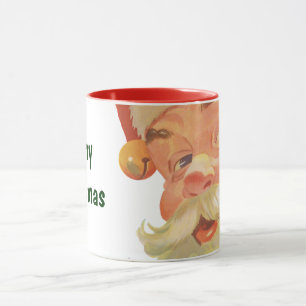 Caneca Natal Antigo, Papai Noel Alegre com um Segredo