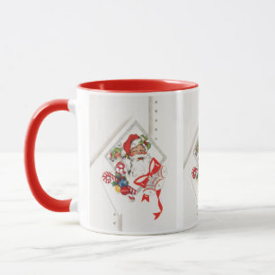 Caneca Natal Antigo, Papai Noel com Balas de Natal