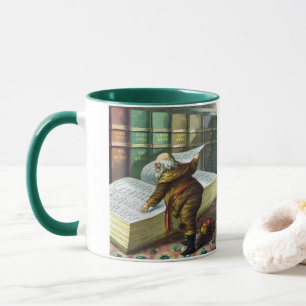 Caneca Natal Antigo, Papai Noel Lista de Meninos Malvados