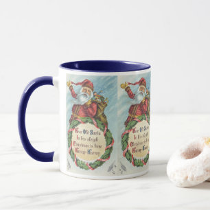 Caneca Natal Antigo, Papai Noel Vitoriano em Grinalda
