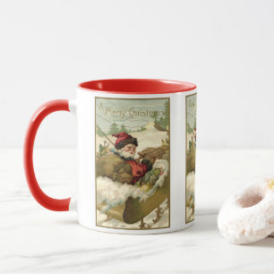 Caneca Natal Antigo, Papai Noel Vitoriano no Trenó