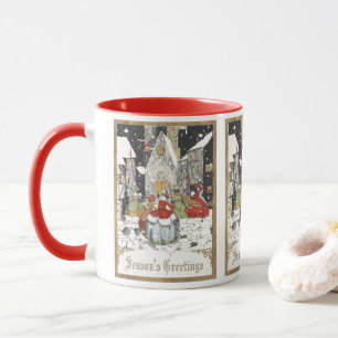 Caneca Natal Antigo, Pessoas Vitorianas na Igreja