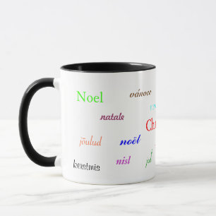 Caneca Natal Ao Redor Do Mundo Em Branco E Negro III