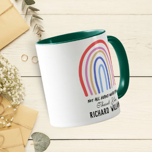 Caneca Natal Arco-íris Aquarela Professor(a) Obrigado Ver