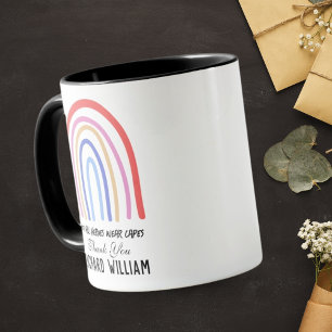 Caneca Natal Arco-íris Aquarela Professor Agradecimento P