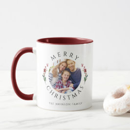 Caneca Natal Botânico Moderno com Foto