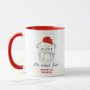 Caneca Natal com Bulldog Inglês