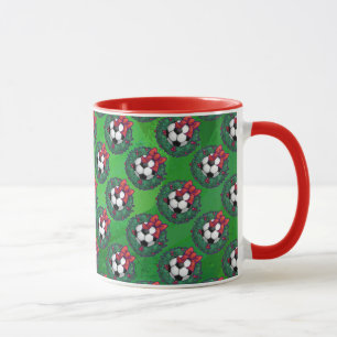 Caneca Natal da Bola de Futebol