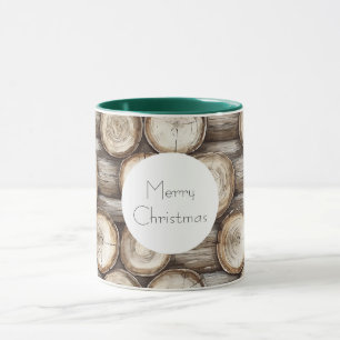 Caneca Natal da Cabina de Madeira