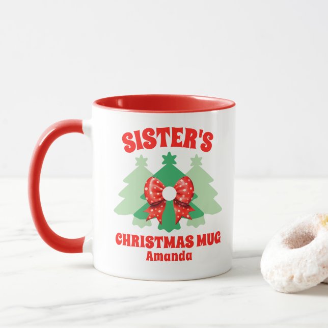 Caneca Natal da Irmã Personalizada (Com Donut)