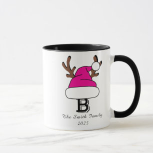 Caneca Natal de Santa Hat Rosa Personalizado