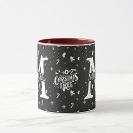 Caneca Natal decorativo do Monograma Elegante