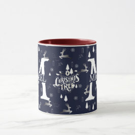 Caneca Natal decorativo do Monograma Elegante