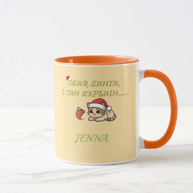 Caneca Natal Divertido de Gato Malandro (Direita)