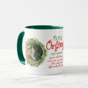 Caneca Natal Divertido para Mães de Cat - Adicionar 2 Fo