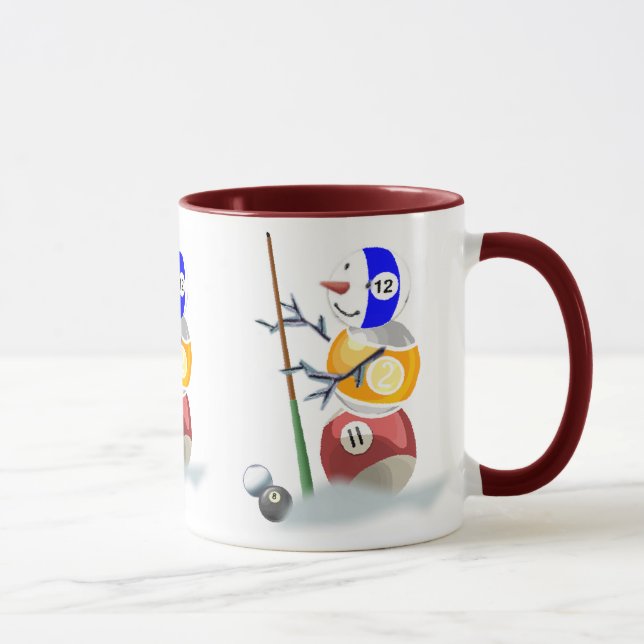 Caneca Natal do boneco de neve dos bilhar (Direita)