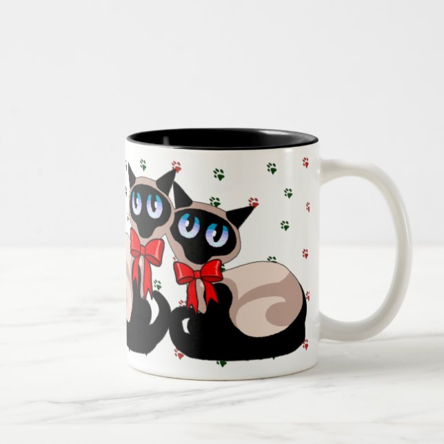 Caneca - Natal do gato Siamese (Direita)