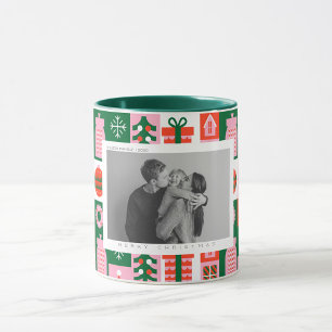 Caneca Natal do Noel Colorido das Árvores do Xmas