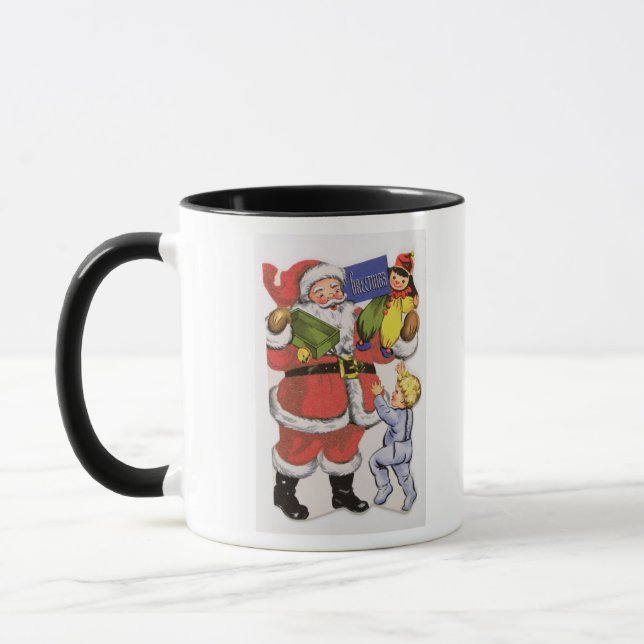 Caneca Natal do pai, cartão de Natal do Victorian (Esquerda)