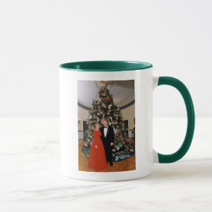 Caneca Natal do Presidente dos EUA Bill Clinton & Hillary