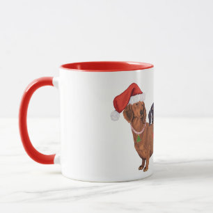 Caneca Natal dos Dachshunds