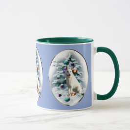 Caneca Natal dos German shepherd brancos