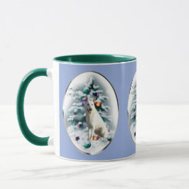 Caneca Natal dos German shepherd brancos