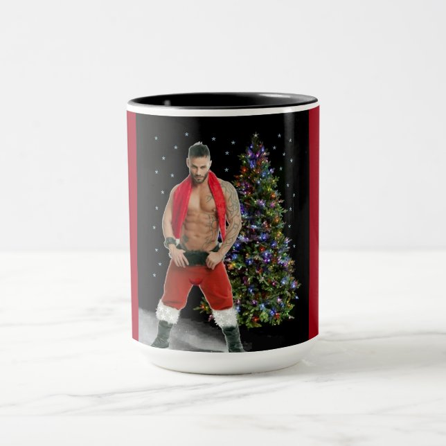 Caneca Natal dos Papais noeis Hunk Buff mais quentes (Centro)
