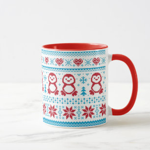 Caneca Natal e teste padrão feito malha inverno