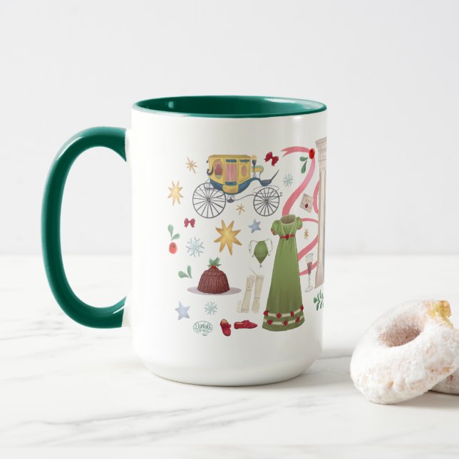 Caneca Natal em Randalls (Hunter Green 15oz) (Com Donut)