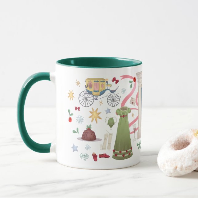 Caneca Natal em Randalls Mug (Hunter Green) (Com Donut)