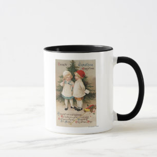 Caneca Natal entusiasta GreetingKids por uma árvore