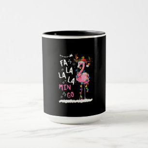 Caneca Natal - Fa-La-La-Mingo Flamingo Com Natal