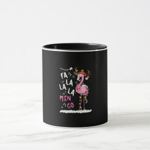 Caneca Natal - Fa-La-La-Mingo Flamingo Com Natal