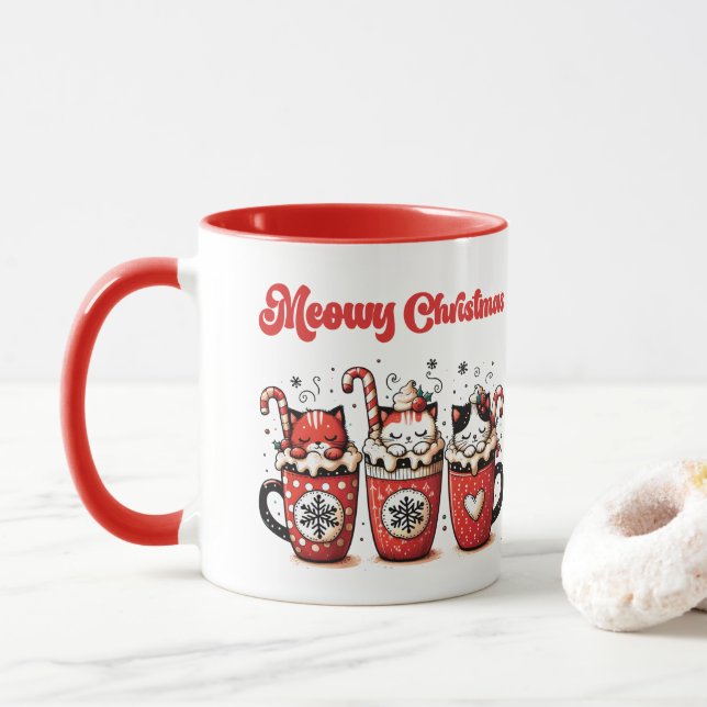 Caneca natal felino (Com Donut)