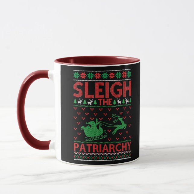 Caneca Natal Feminista Derrubar o Patriarcado (Esquerda)