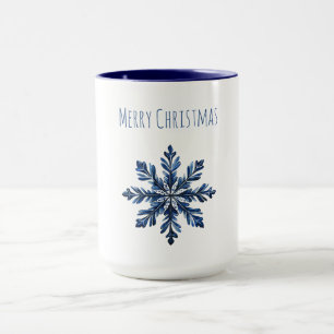 Caneca Natal Floco de Neve Azul