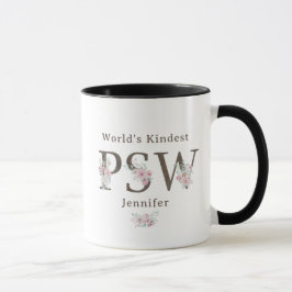Caneca Natal Floral PSW Mais Gentil do Mundo