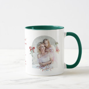 Caneca Natal Foto de Arco Rosa Grandmillennial com Musgo