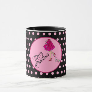 Caneca Natal Glam Rosa 