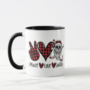 Caneca Natal Gótico Paz, Amor e Papais noeis