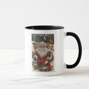Caneca Natal GreetingSanta com cervos e miúdos