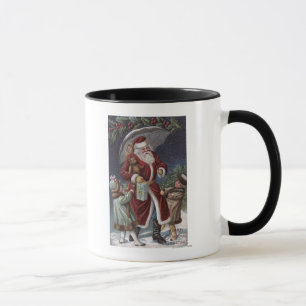Caneca Natal GreetingSanta com guarda-chuva