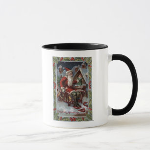 Caneca Natal GreetingSanta no trenó